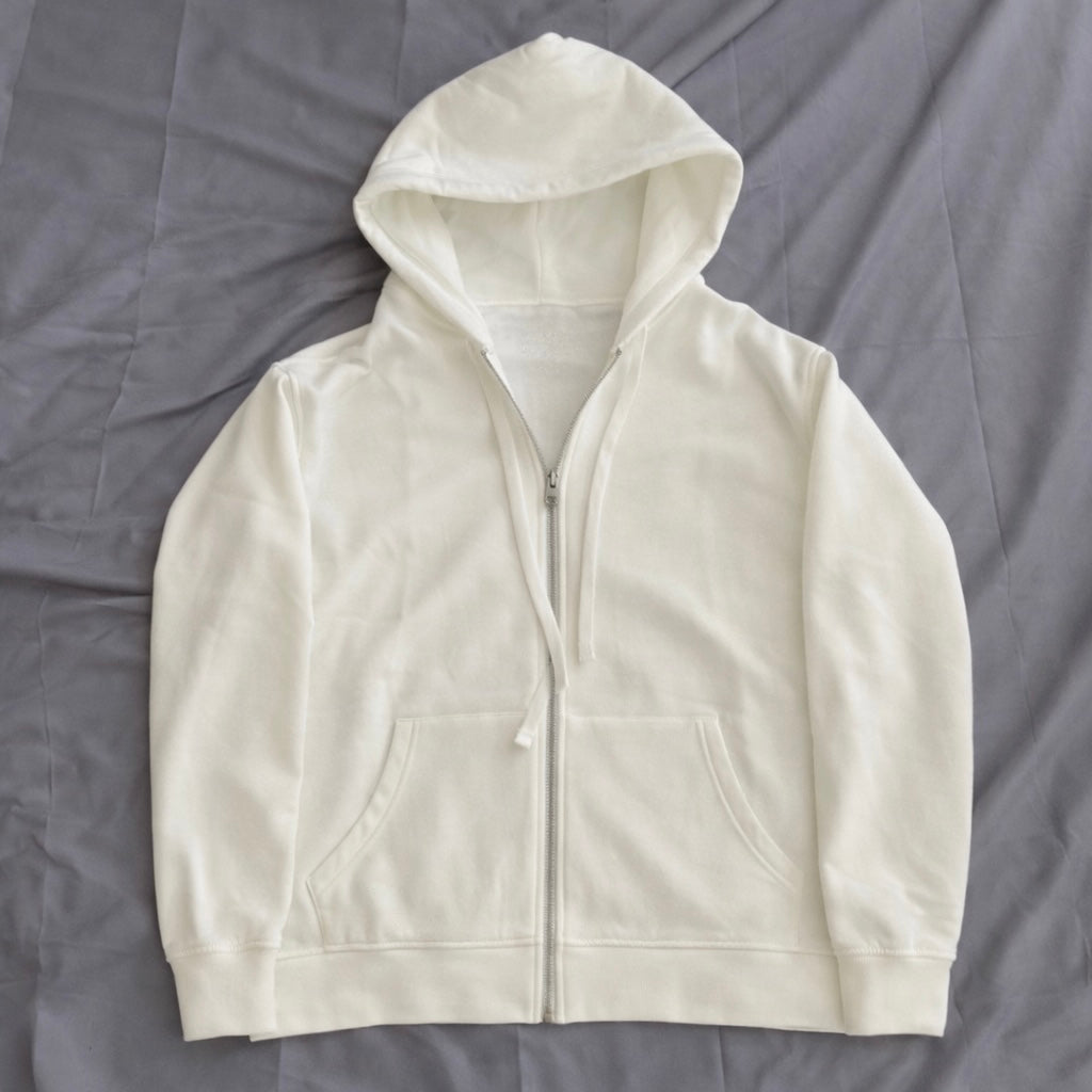 Classic Scroll Zip Up Jacket White