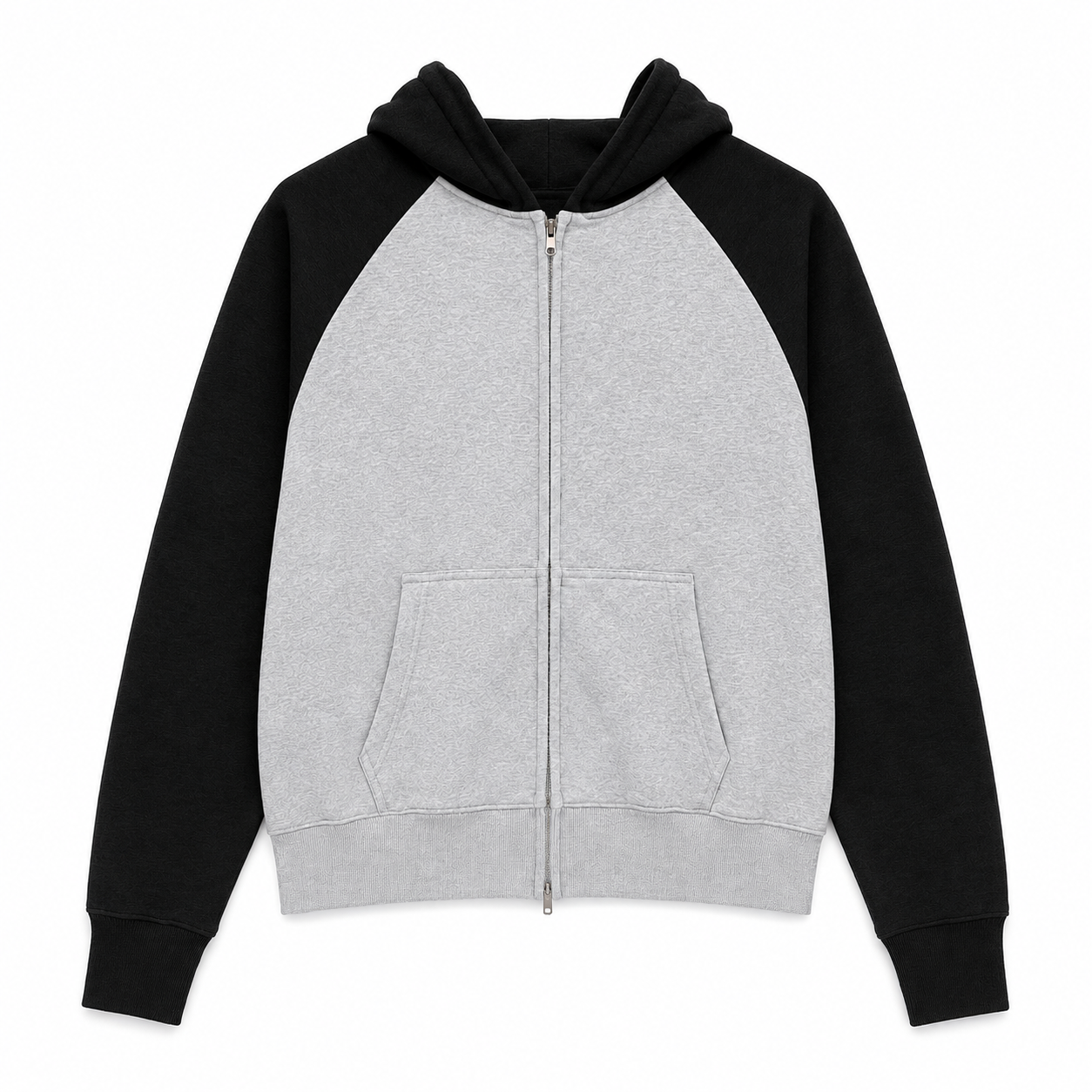 GREY BLACK ZIP UP 509