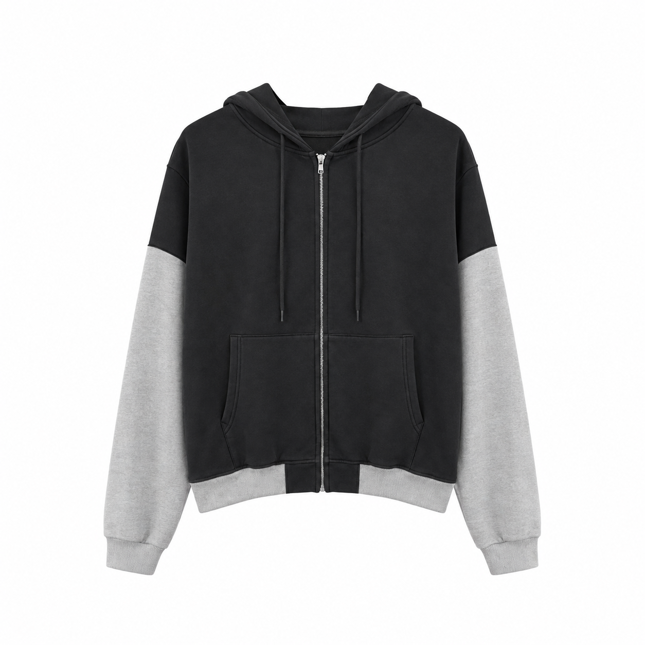 BLACK ZIP UP 537